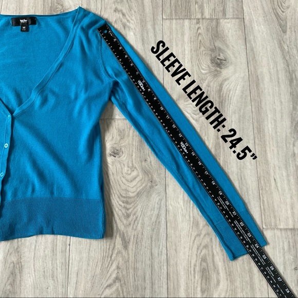 Like New Mossimo  Bright Cerulean Blue Cardigan Size M 100% cotton - Picture 9 of 15